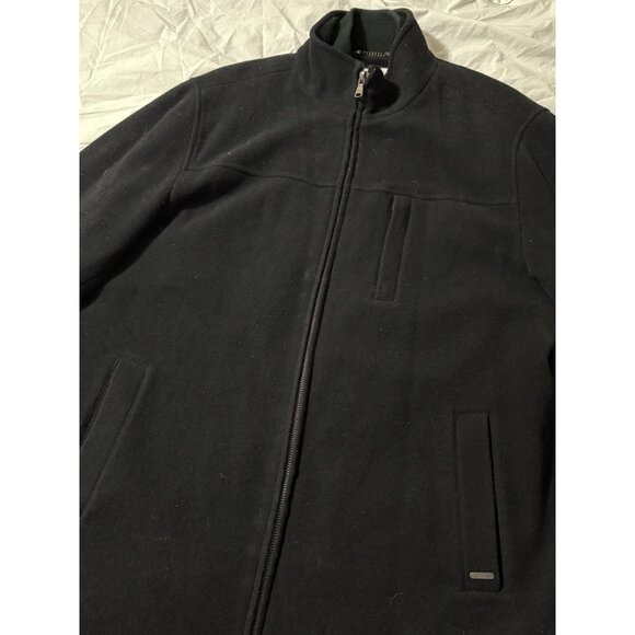 Like New Calvin Klein Mens Black Double-Zip Wool Blend Coat XL Quilted Lining - Picture 13 of 15